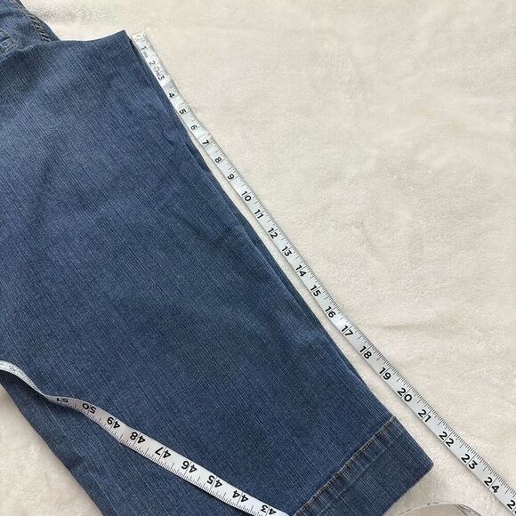 Worn Jeans Women's 14 Wide Leg Denim Cropped Capris Double Button Flap Pockets - Picture 14 of 15